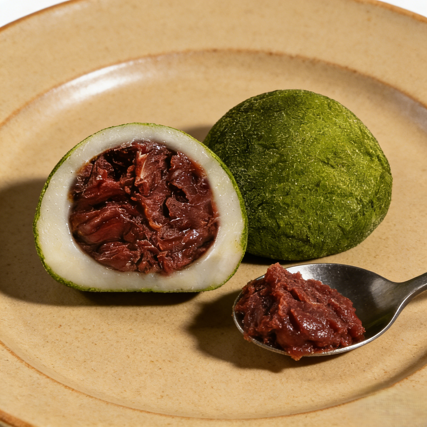 Matcha Flavour with Red Beans Mochi