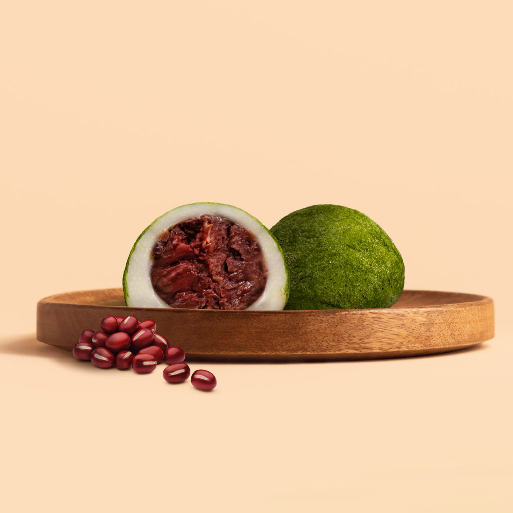 Handmade Traditional Mochi - Koyamaen Matcha (Green Tea) Flavour with Adzuki Beans (Red Beans)